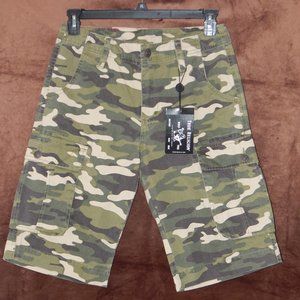 True Religion CARGO Flap Pocket Cotton SHORTS CAMO